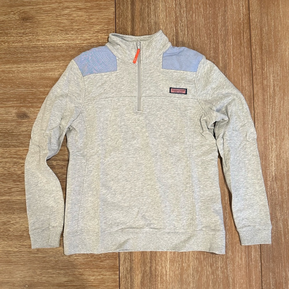 Vineyard Vines Women’s Gray with Blue Trim Shep Shirt Sweatshirt